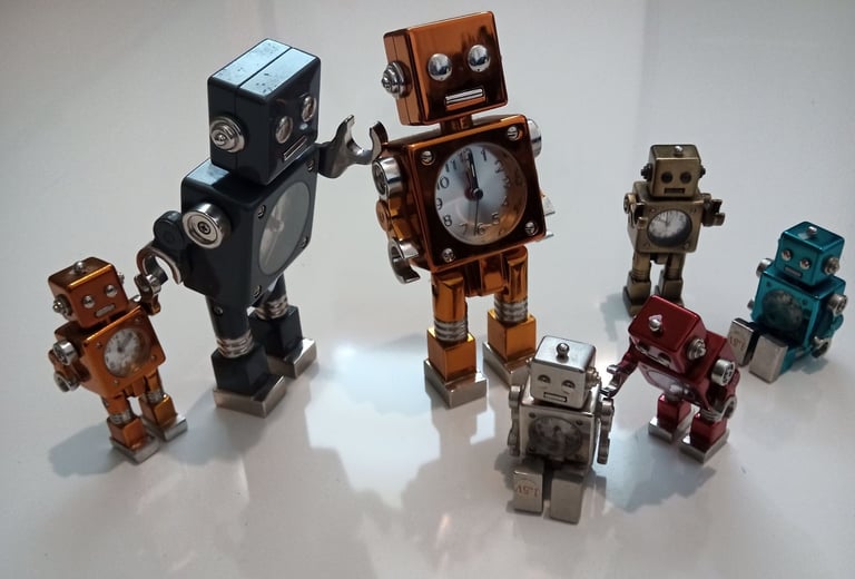 image for PAPERCHASE METAL ROBOT ORNAMENTS/CLOCKS – ONLY £100!
