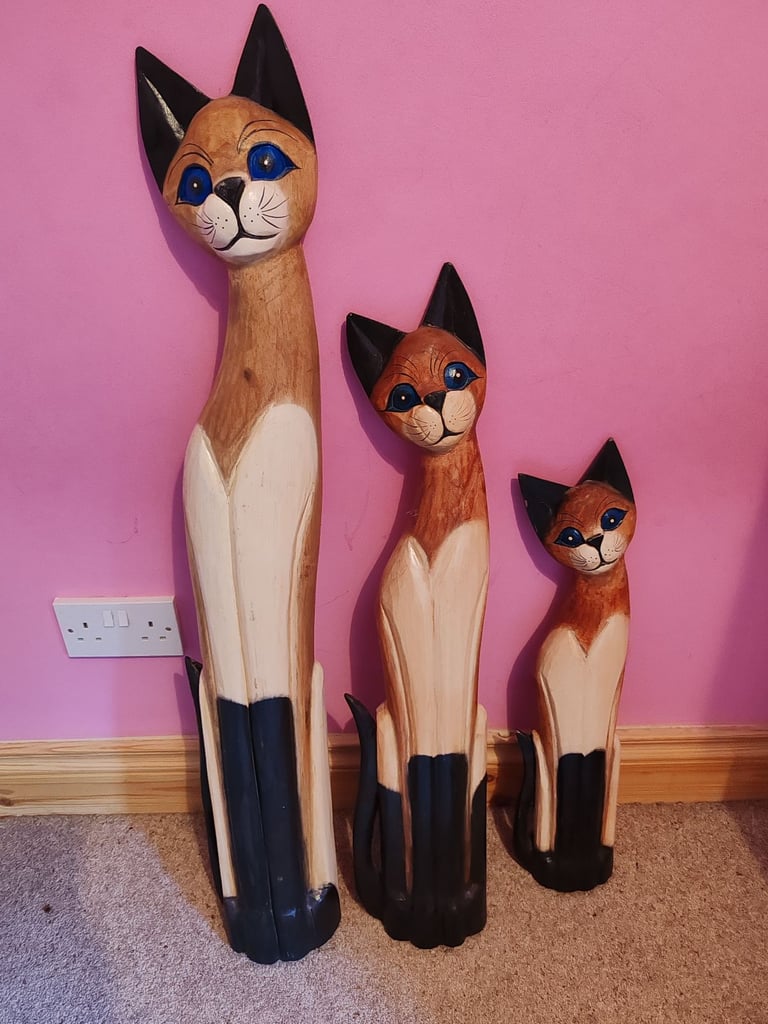 Cat ornaments x 3