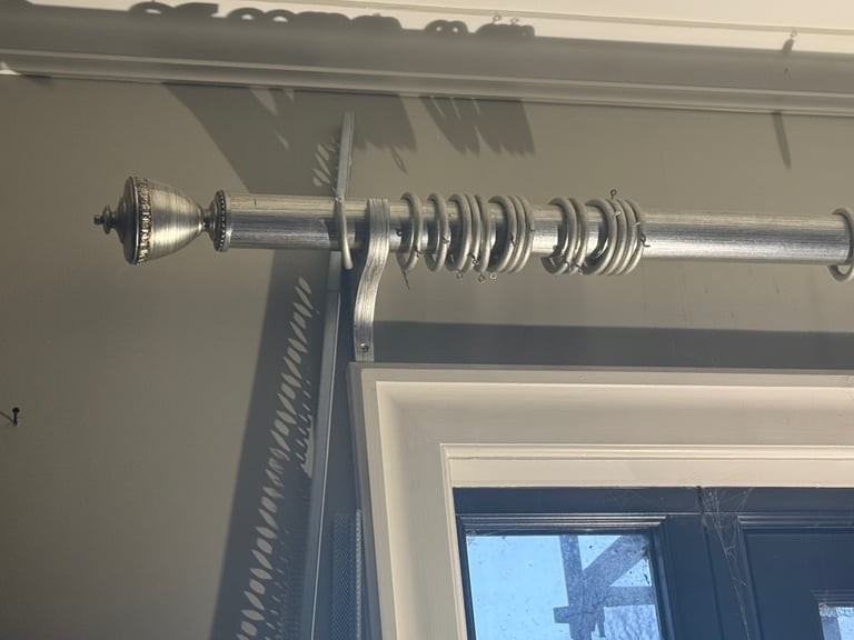 image for Silver Feature Curtain Poles *2