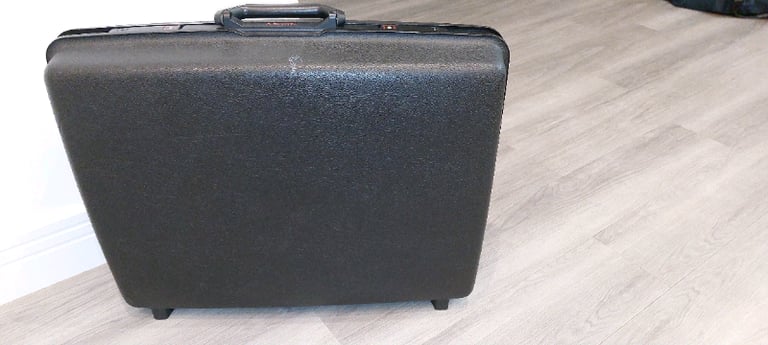 Vintage 80s Samsonite Hard Shell Suitcase Briefcase  black 