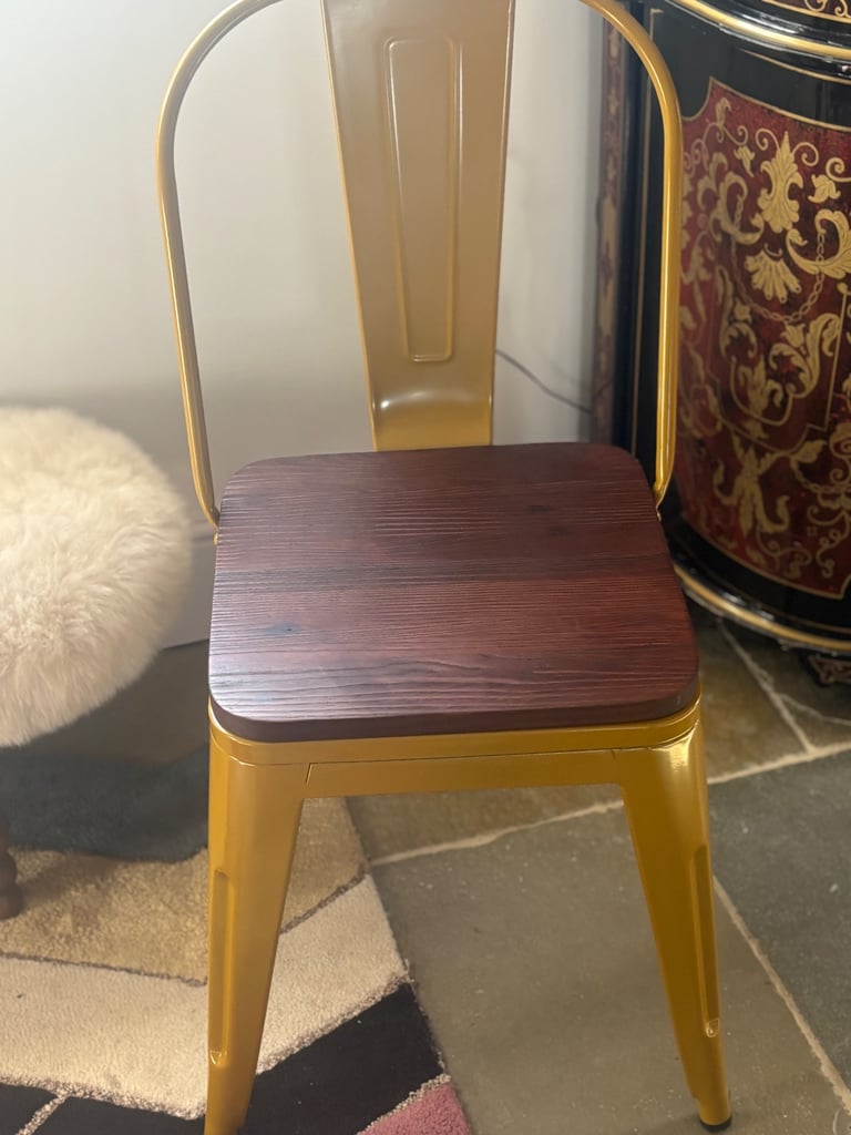 Dining chair industrial design steel & wood quality chair