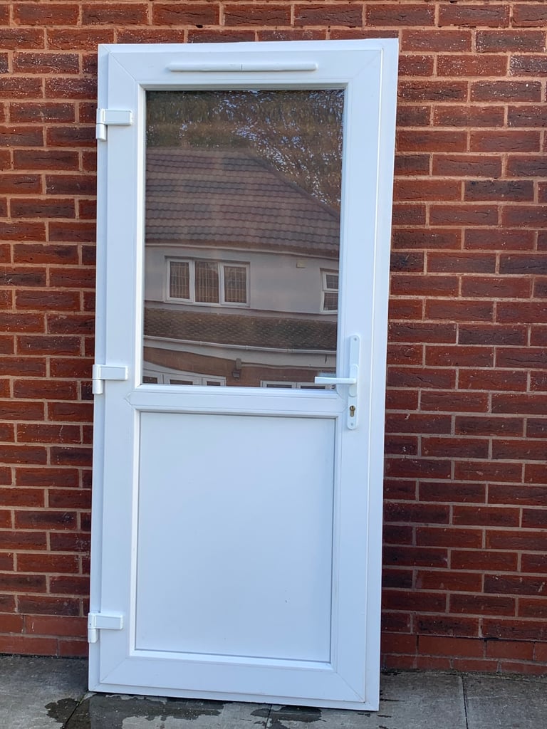 UPVC DOUBLE GLAZED BACK DOOR SIDE DOOR & KEY 92cm WIDE 204cm HIGH Can Deliver