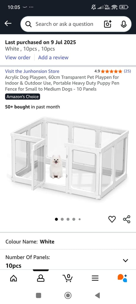 Lovely perspex puppy playpen