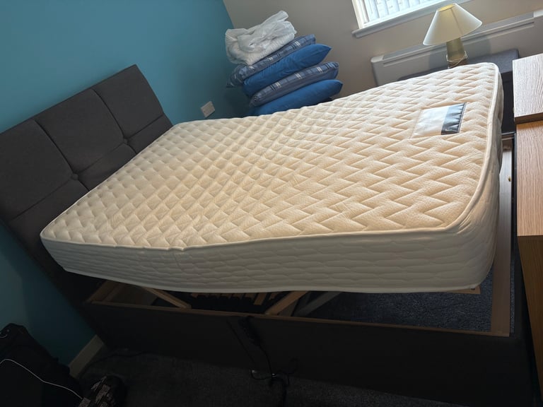 Adjustable small double bed & mattress 