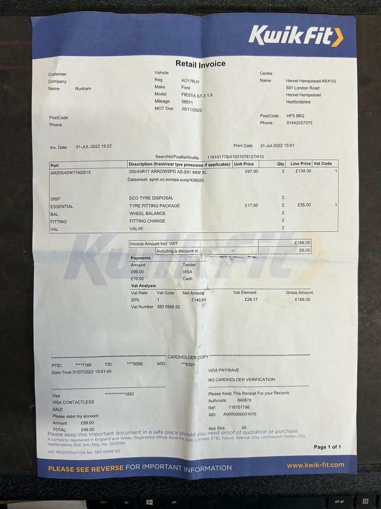  Ford Fiesta 1.6T EcoBoost ST-3 Euro 6 3dr Petrol Manual