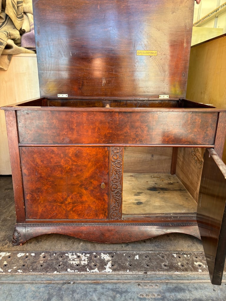 Vintage walnut storage trunk 