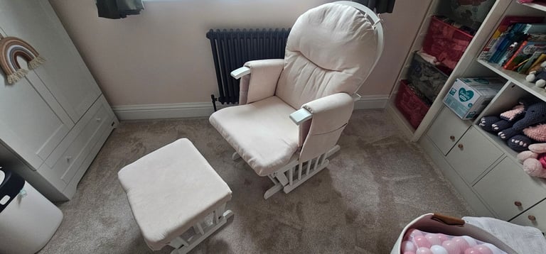 image for Rocking/reclining nursing/feeding chair and footstool
