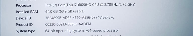 4K Dell i7 64GB Ram 1TB SSD+ High Spec WorkStation UltraFast Gaming/Editing/CAD Laptop