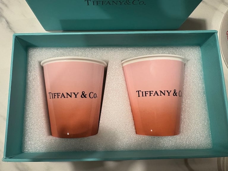 image for Tiffany and co set of 2 ceramic cups 