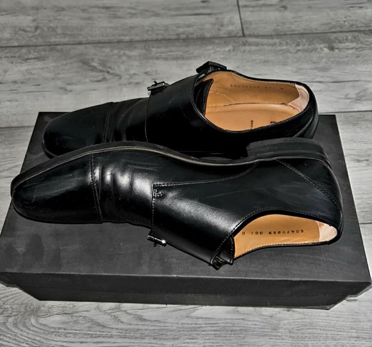 Hugo boss leather monk shoes 