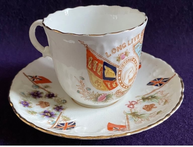 Commemorative Cup & Saucer Queen Victoria Edward VII Long Live The King  