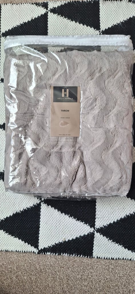 Kelly Hoppen Taupe Faux Fur Throw