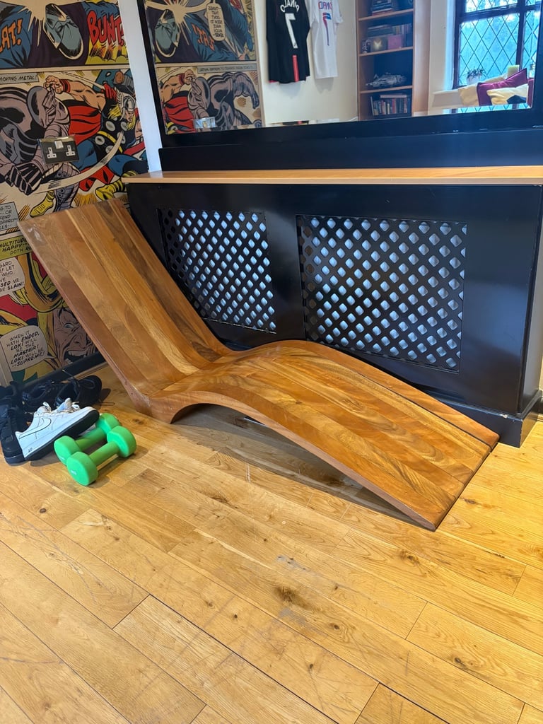 image for Long wooden chaise long