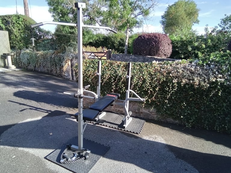 image for York Weight Bench with Butterfly and Lat Pull Down with Attachments