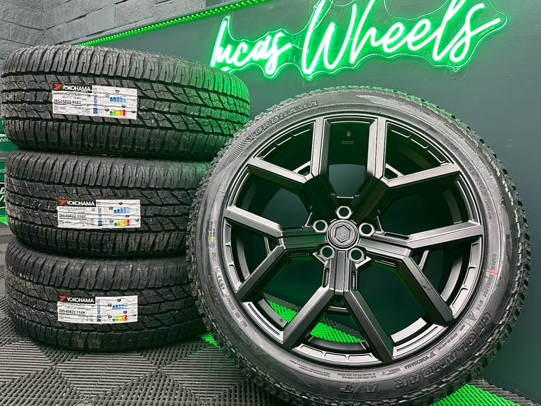 image for 22” Urban WX-2 Alloy Wheels - Land Rover Defender 90 / 110 L663 & NEW Yokohama Geolandar AT’s!