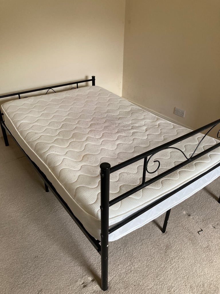 Small double bed frame and mattress 