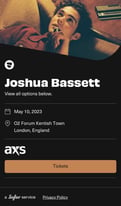 Joshua Bassett VIP ticket 