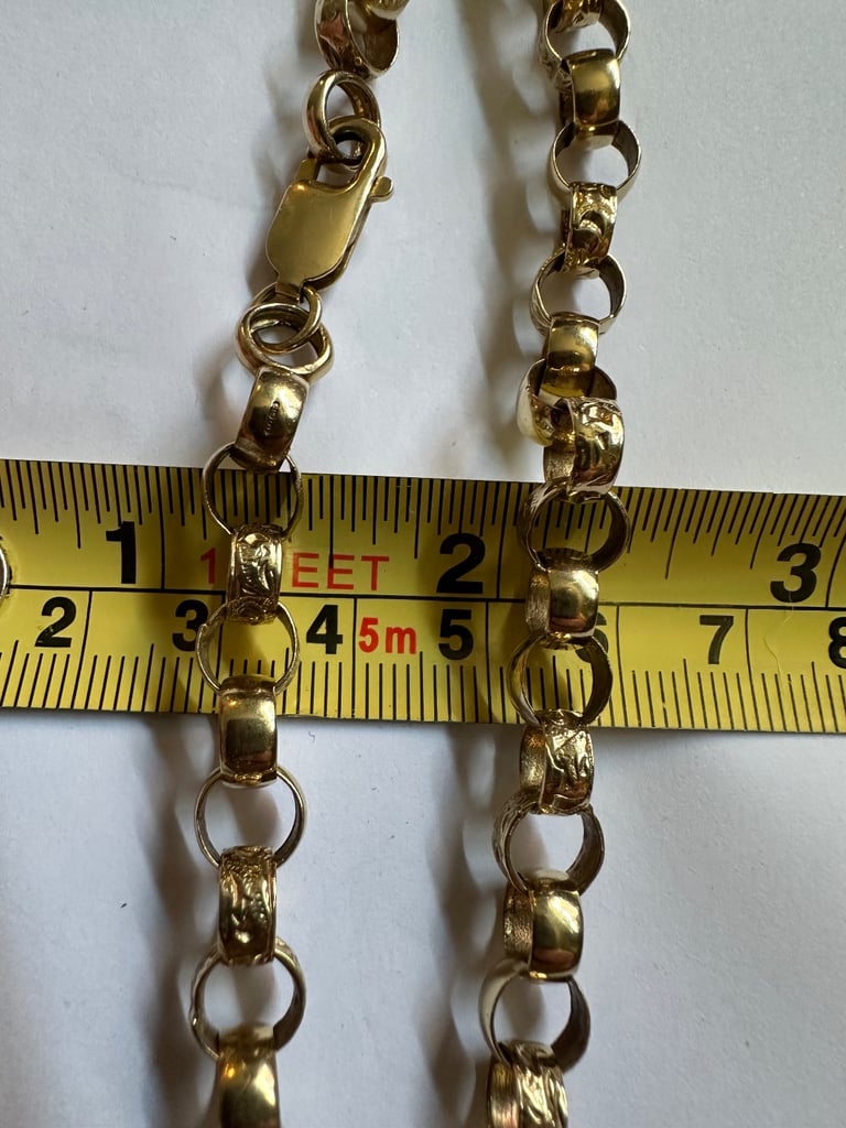 Gold bellcher chain weight around 39/40 grams 