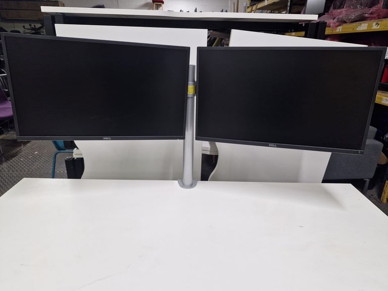 Dual Dell 27 inch Hdmi monitors with a dual arm setup (50 available)