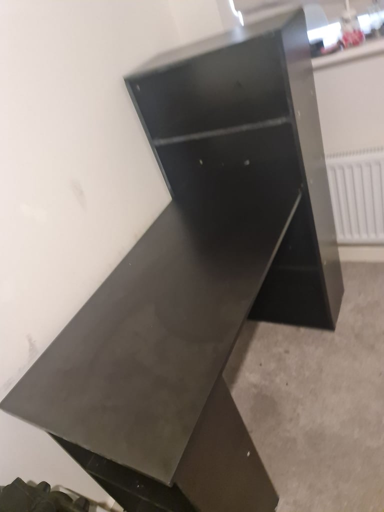 image for Black Computer Desk with Bookshrlves