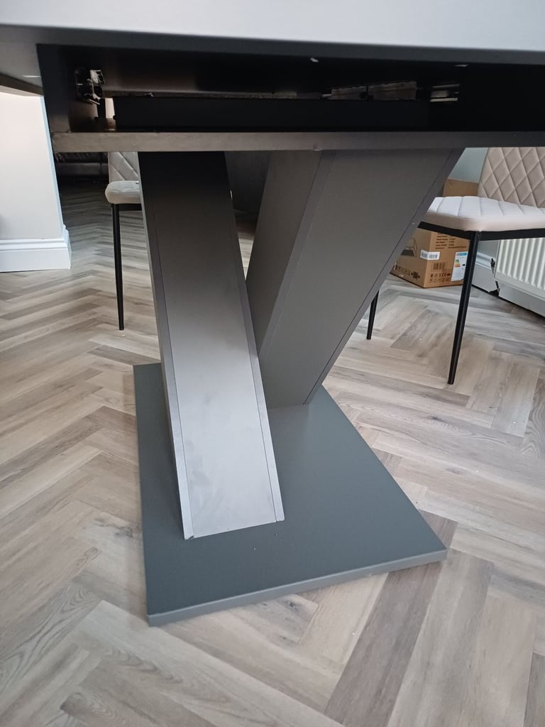 Grey extending dining table