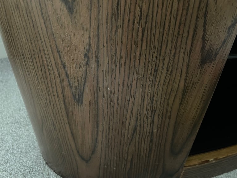 Oval Glass & Wood TV Stand - Good condition 