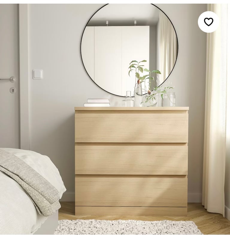 Malm chest drawers oak for Sale | Beds & Bedroom Furniture | Gumtree