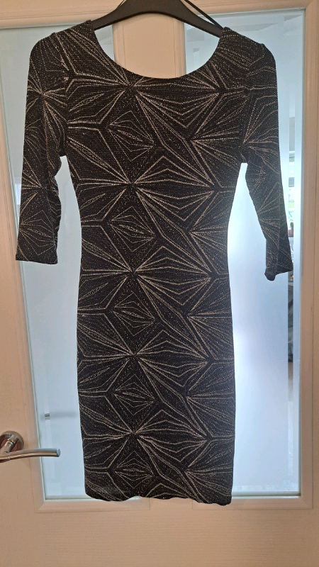 image for New Look Petite Size 8 black sparkle dress