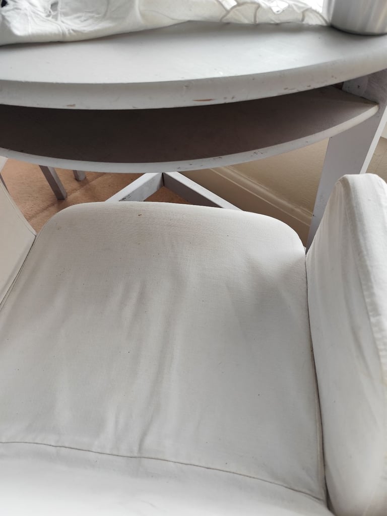 Ikea half moon desk with 2 chairs vintage