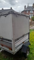 trailer with transport box and cover