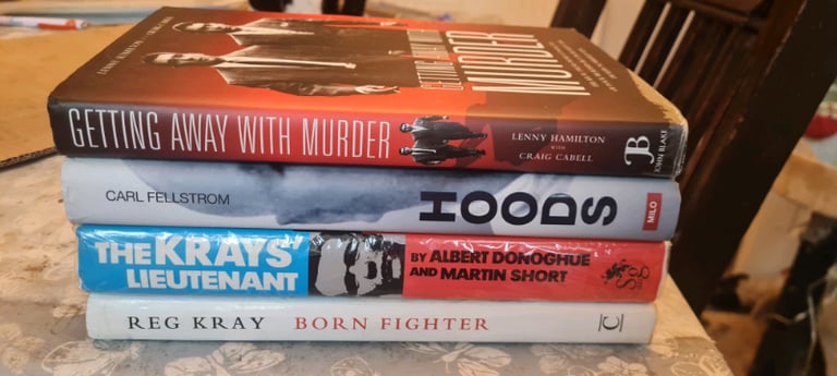 Crime book collection including The Krays