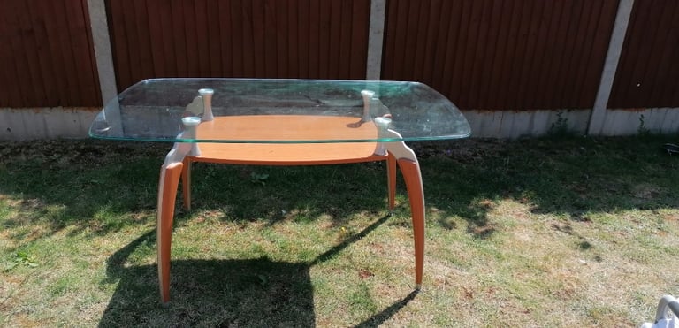 image for Lovely wooden and glass dinning table