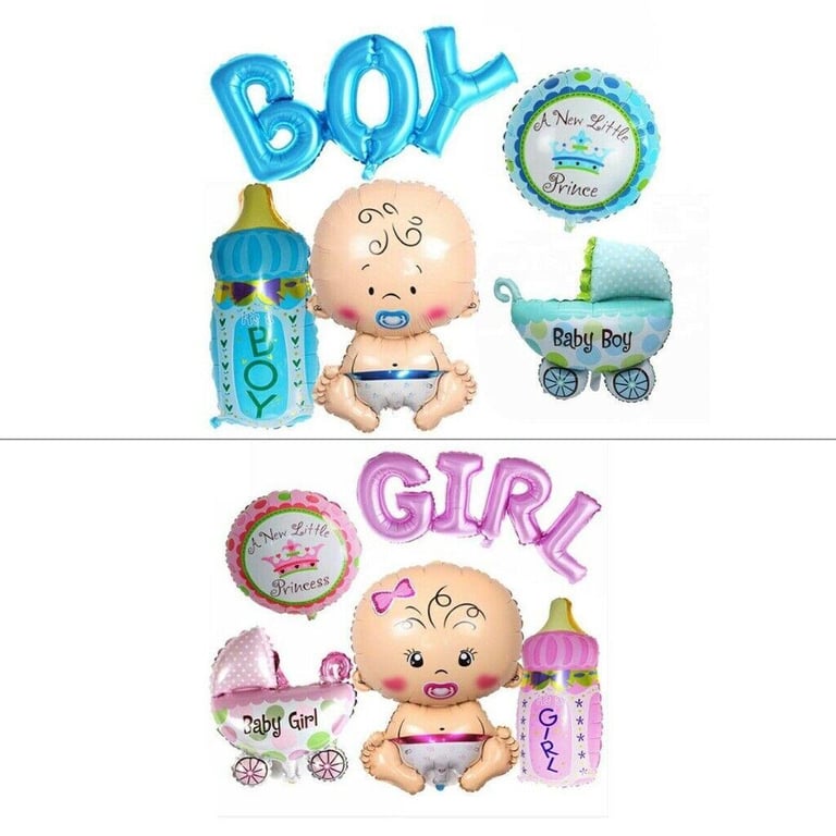5pcs Foil Baby Shower Balloons Birthday Party Decorations Baby Boy Girl Pink Blue Kit