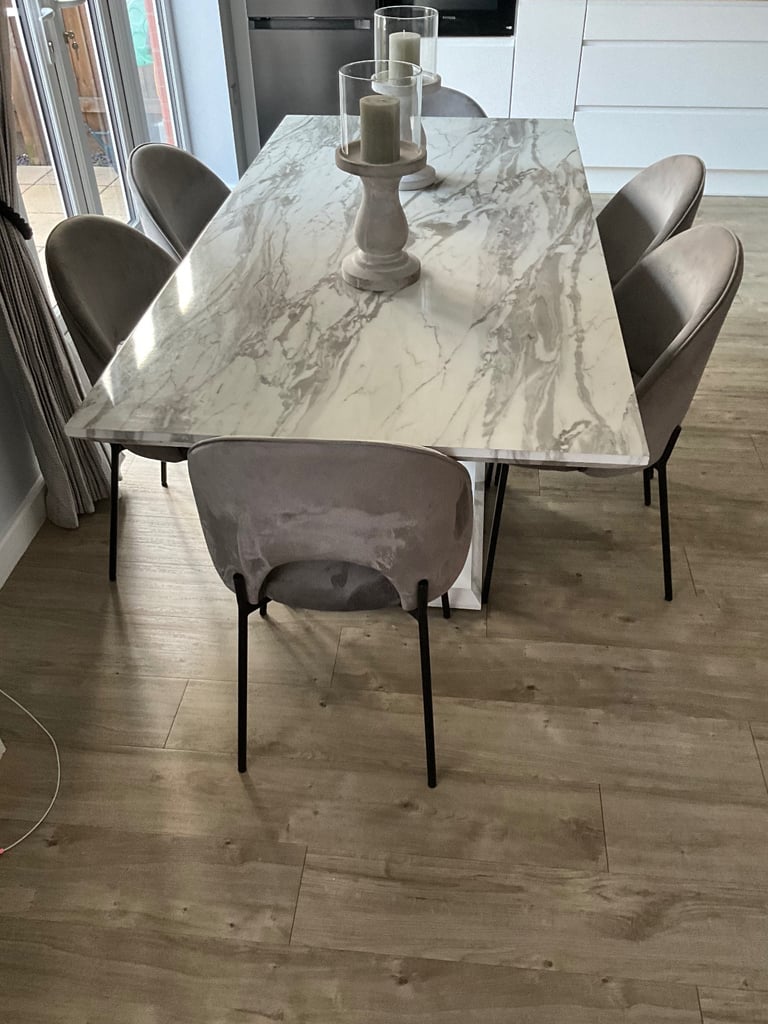 image for Marble  Dining Table and 6 chairs 