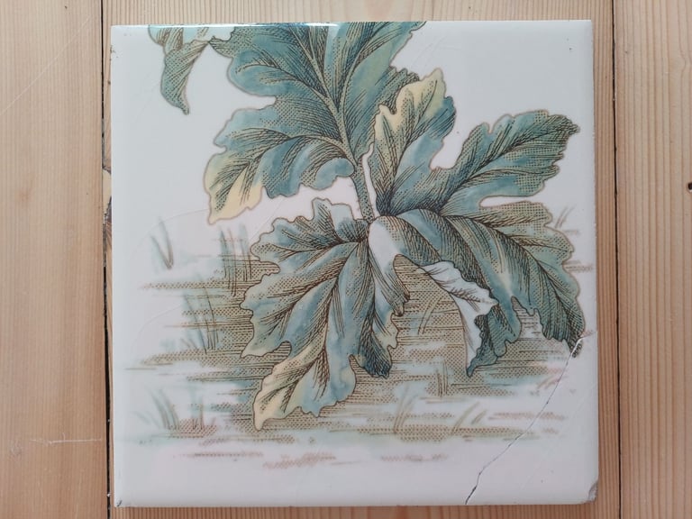 REDUCED Vintage Victorian Style Floral Fireplace Tiles 6” x 6” Complete Set of 10