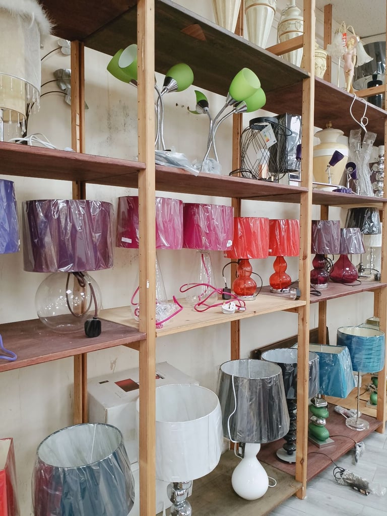 Varieties of lamps are in stock (£20-£40)