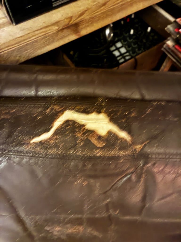 Leather (?) armchair 