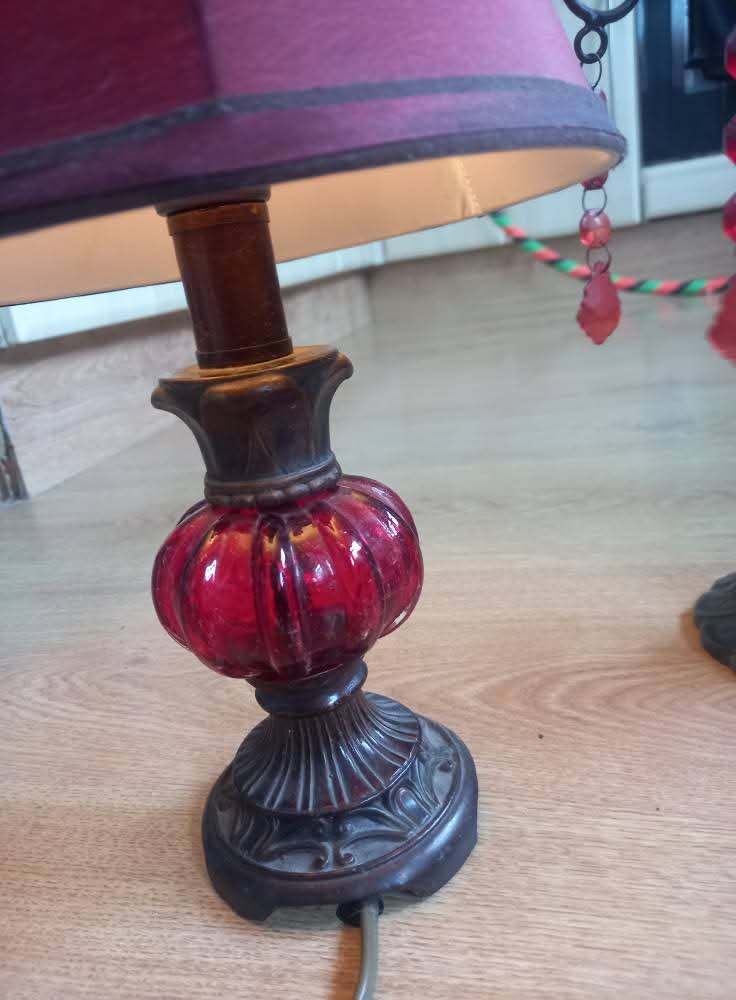 Gothic red lamp and Candelabra 