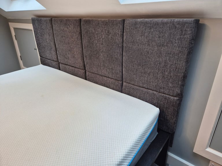 Ikea bed frame, Simba mattress and separate headboard 