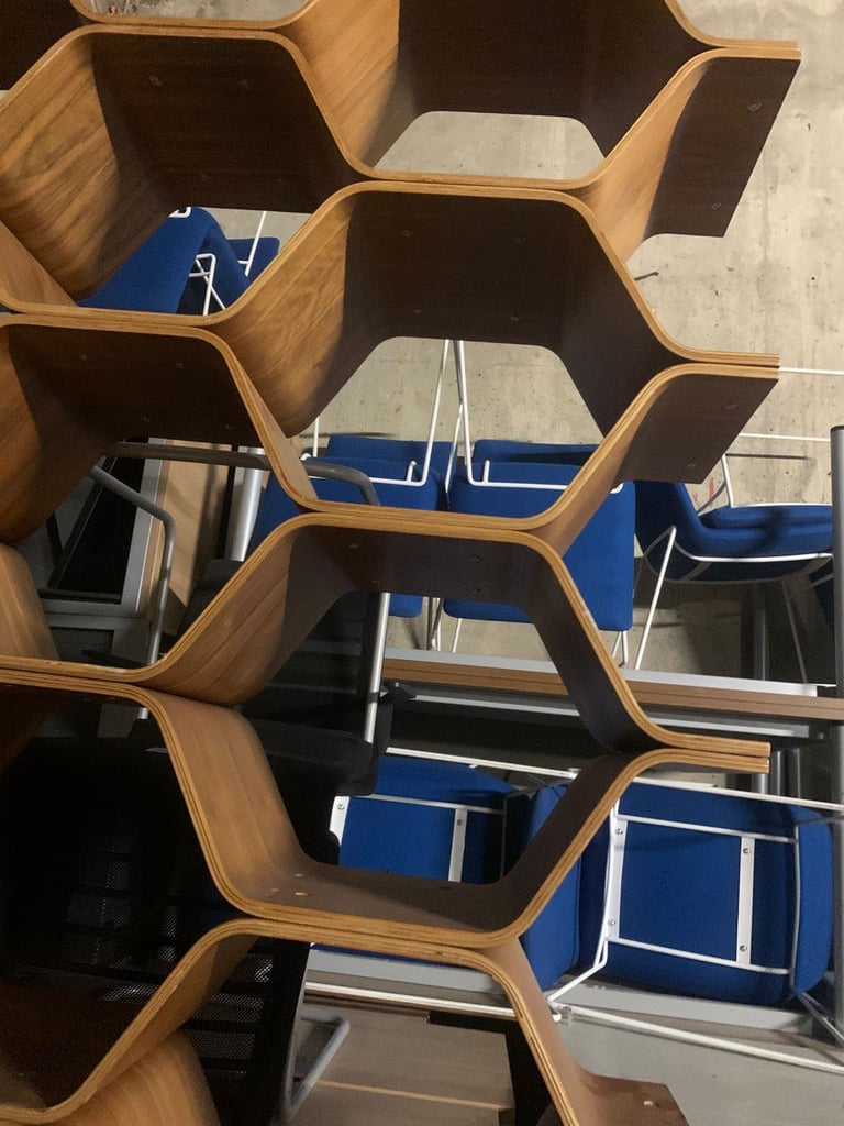 Honeycomb Polygon Bentwood Shelving Unit Room Divider