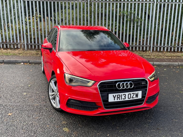 AUDI A3 S LINE 2.0 TDI MANUAL 5DR RED 2013 HPI CLEAR +XENON+SATNAV+ 