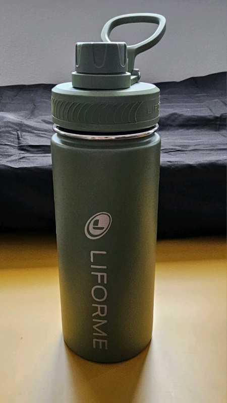 Liforme Portable Water Bottle, Leakproof Screw Top, Lightweight, Eco