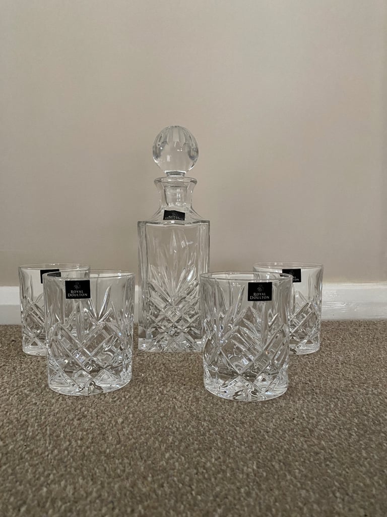 Royal Doulton Decanter and Four Glasses - Unused in box
