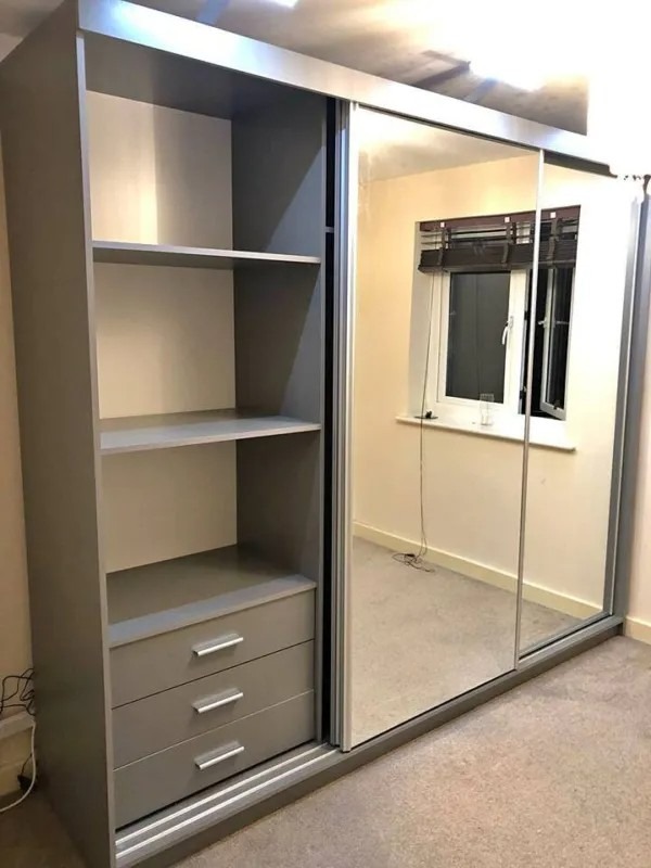 SALE ON Brand New 3/2 Doors Sliding Wardrobe Matte Finish with Mirrors in 6 diff Sizes