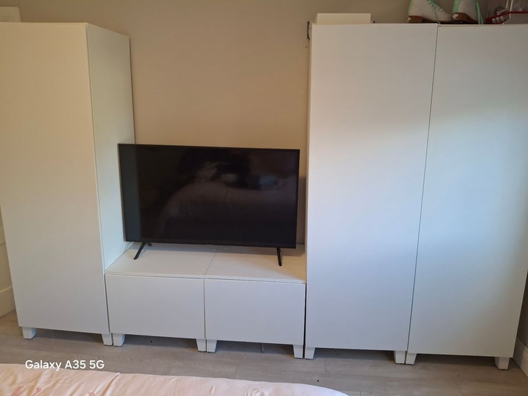Ikea fonnes white single wardrobes
