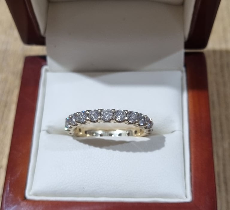 Gold 14ct Diamond full Eternity ring. 