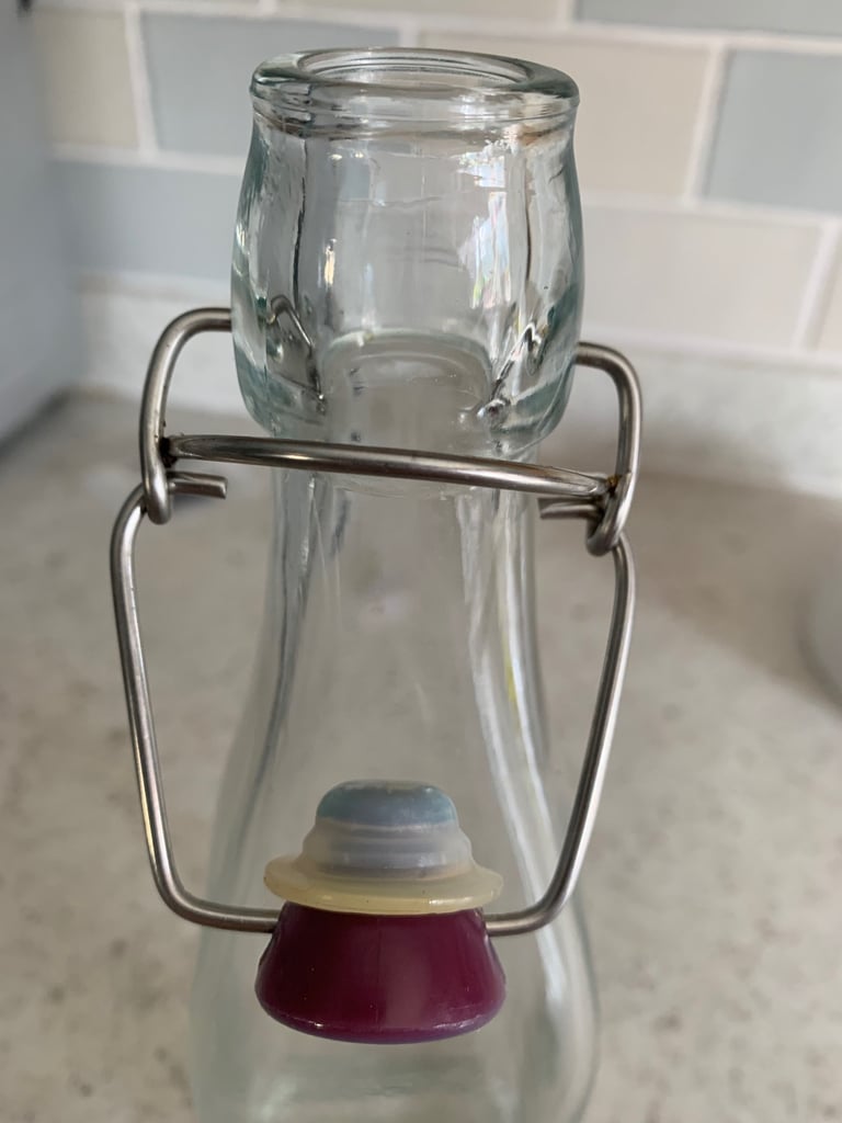 Tall slim Kilner glass storage bottle 27cm multi purpose, oil, bubble bath etc