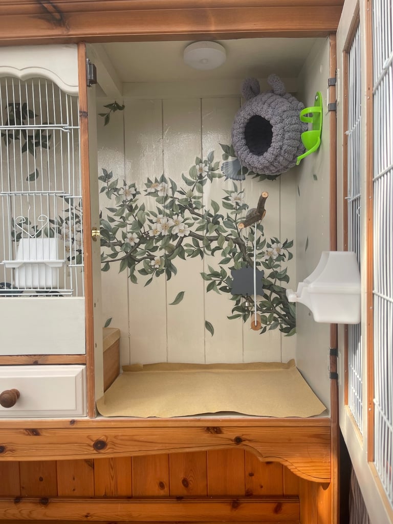 Bespoke Large birdcage unit indoor aviary unique dresser with storage 