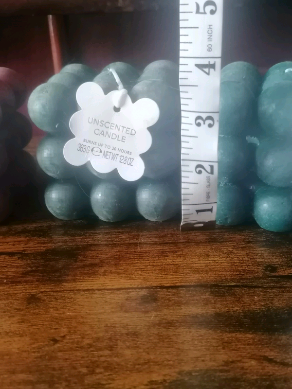 Unscented candle 9-Pieces (burns up to 20Hrs).green and cherry colours