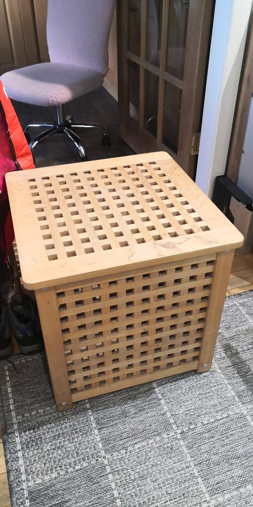 image for Wooden cube storage with lid